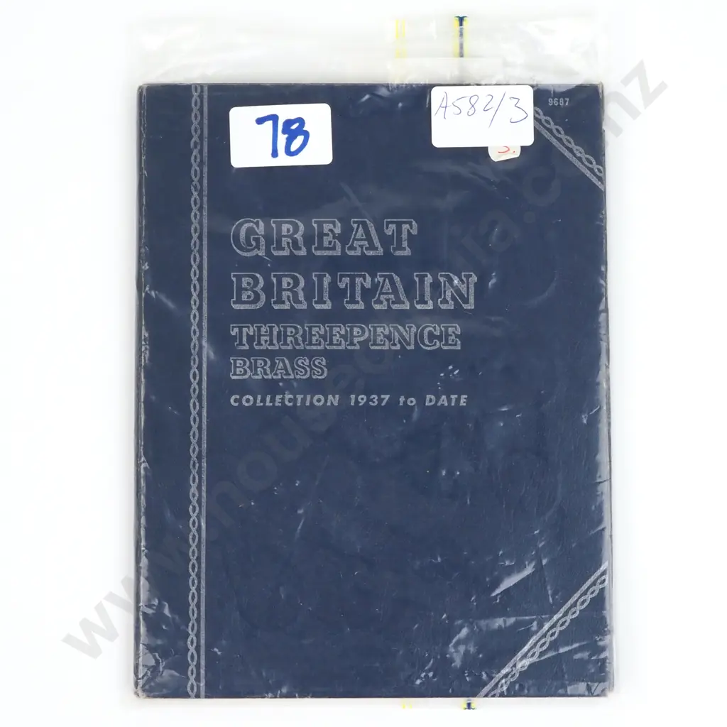 1937-1967 United Kingdom Brass Threepence Including all Scarce Date (1946&1949) 34 Coins in Whitman Album  Image 1++