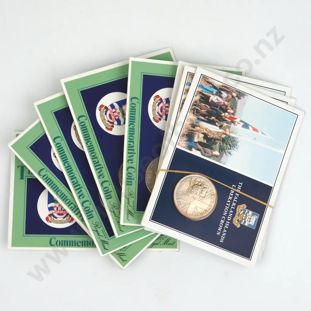 Five 1983 UNC Falklands Coins & Three 1982 UNC Falklands Coins Image 1++