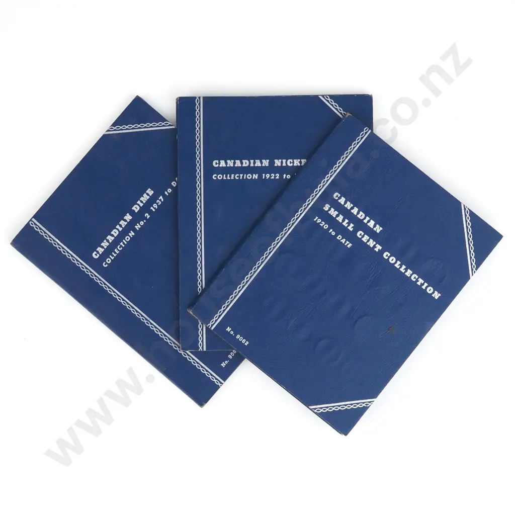 Three Whitman Push in Card Folders of Canadian Coins including Silver 10 Cents  Image 1++
