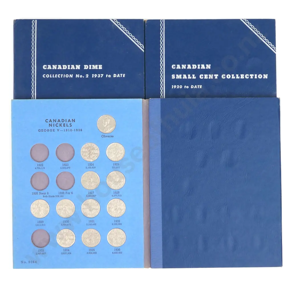 Three Whitman Push in Card Folders of Canadian Coins including Silver 10 Cents  Image 1++