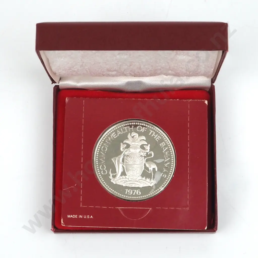 1976 Baham Two Dollar "Flamingo Coin" 27.56 Grams ASW Image 1++