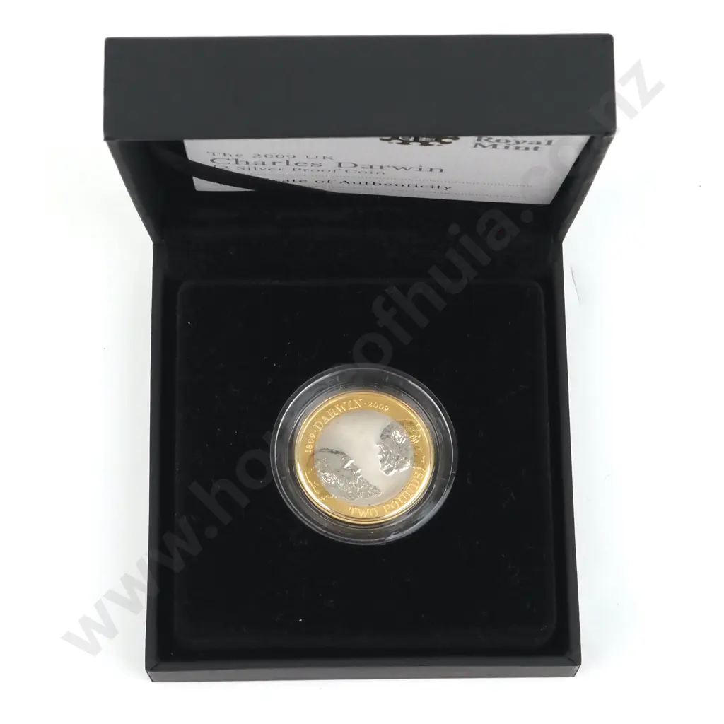 2009 United Kingdom Charles Darwin Silver Proof Coin  Image 1++