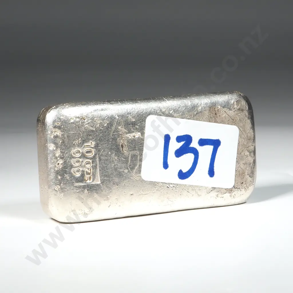 10 Ounce Pure Silver Bar - Brand Mark Removed Image 1++