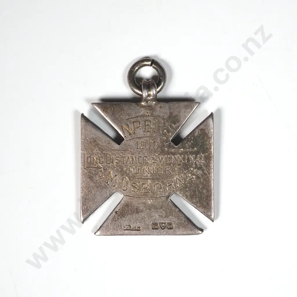 1917 Sterling SIlver Prize Medal for New Plymouth Boys High School to M Osborne Image 1++
