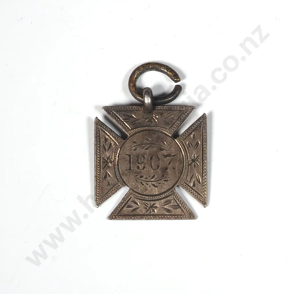 1907 Sterling Silver New Zealand Prize Fob to M Osborne Image 1++