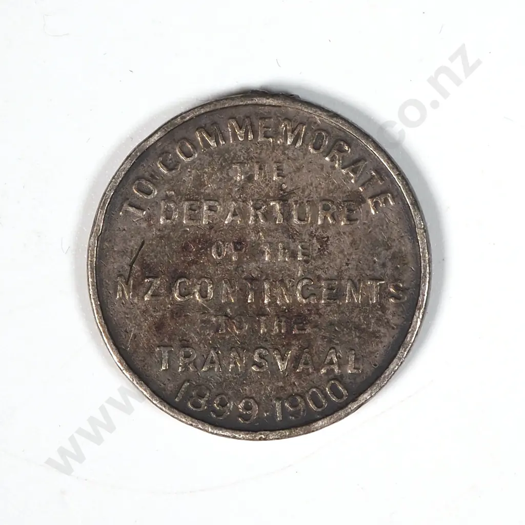 Silver 1899/1900 New Zealand Contingent Boer War Medallion Image 1++
