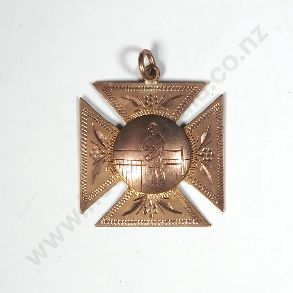 1923 9ct Gold New Zealand Boxing Medal to L Dryberg Image 1++