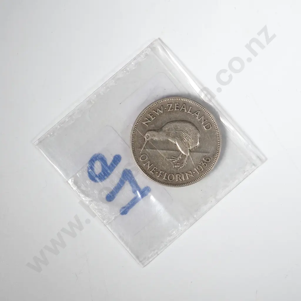 1936 New Zealand Florin Coin  Image 1++