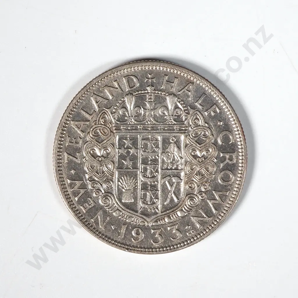 1933 New Zealand Half Crown EF Image 1++