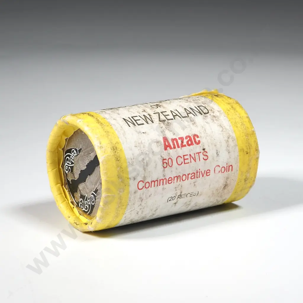 One Roll of 20 New Zealand Fifty Cent Anzac Coins  Image 1++
