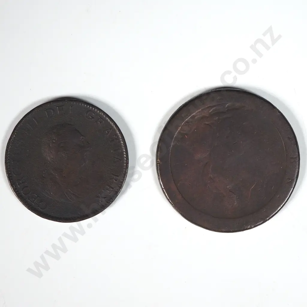 Cartwheel Penny (Poor Condition) & 1799 Half Penny VF  Image 1++