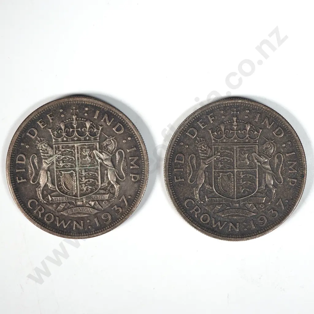 Two 1937 Crowns - Toned but Better Details  Image 1++