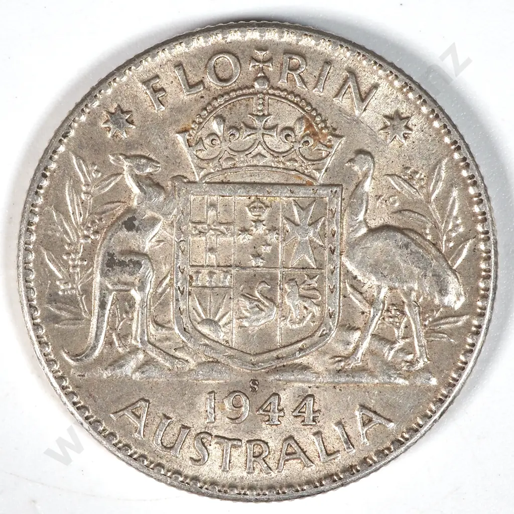 1944 Australia Florin - Better Grade Image 1++