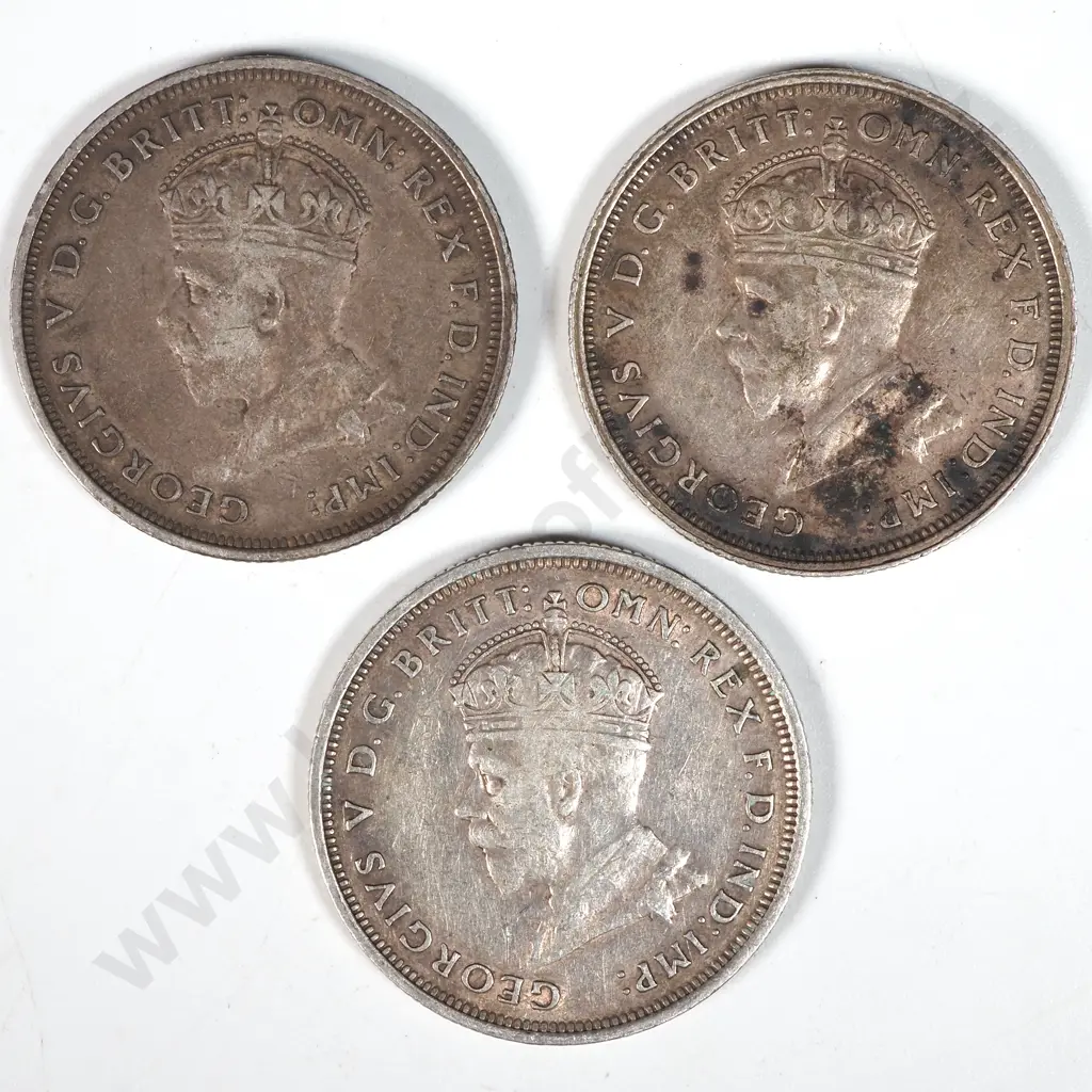 Three 1927 Australia Canberra Florin  Image 1++