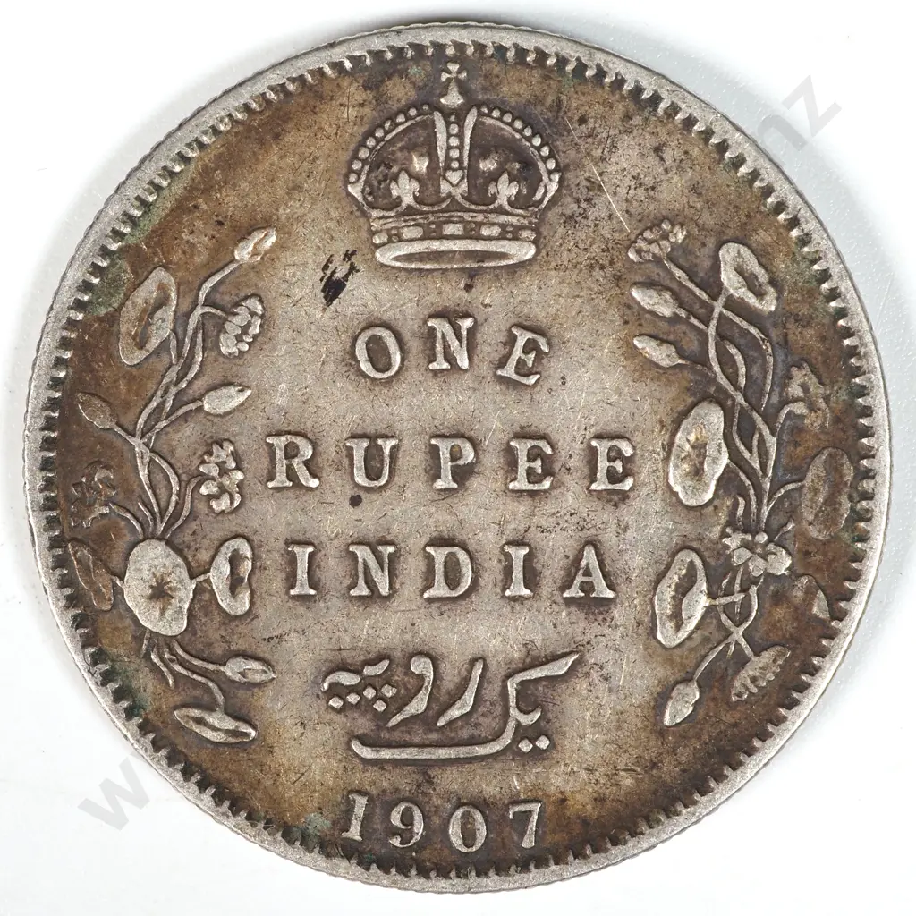 1907 India One Rupee Image 1++