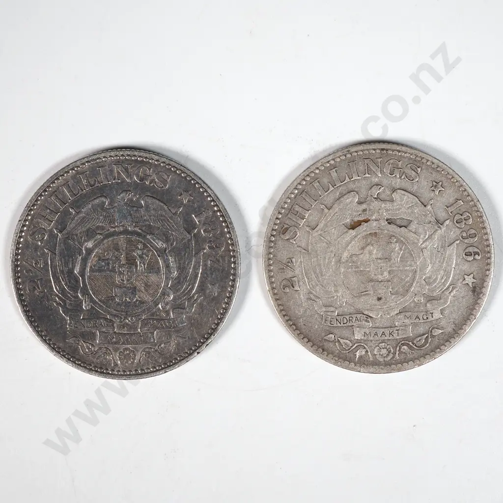 1896 & 1897 South African 2 1/2 Shilling Coins  Image 1++