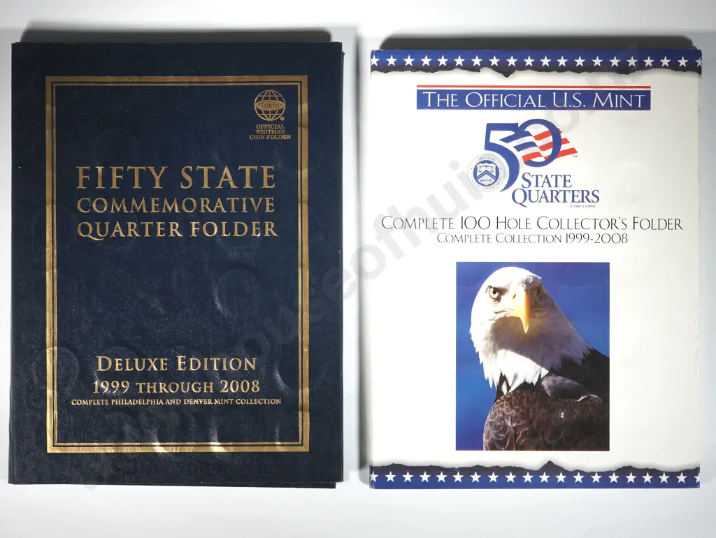 Two Push in Card Folders of USA State Quarters - Three Complete Sets  Image 1++
