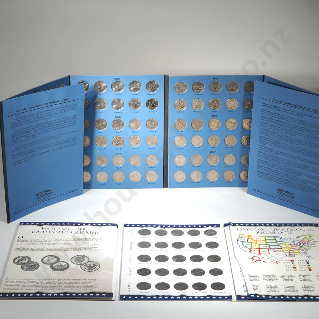 Two Push in Card Folders of USA State Quarters - Three Complete Sets  Image 1++