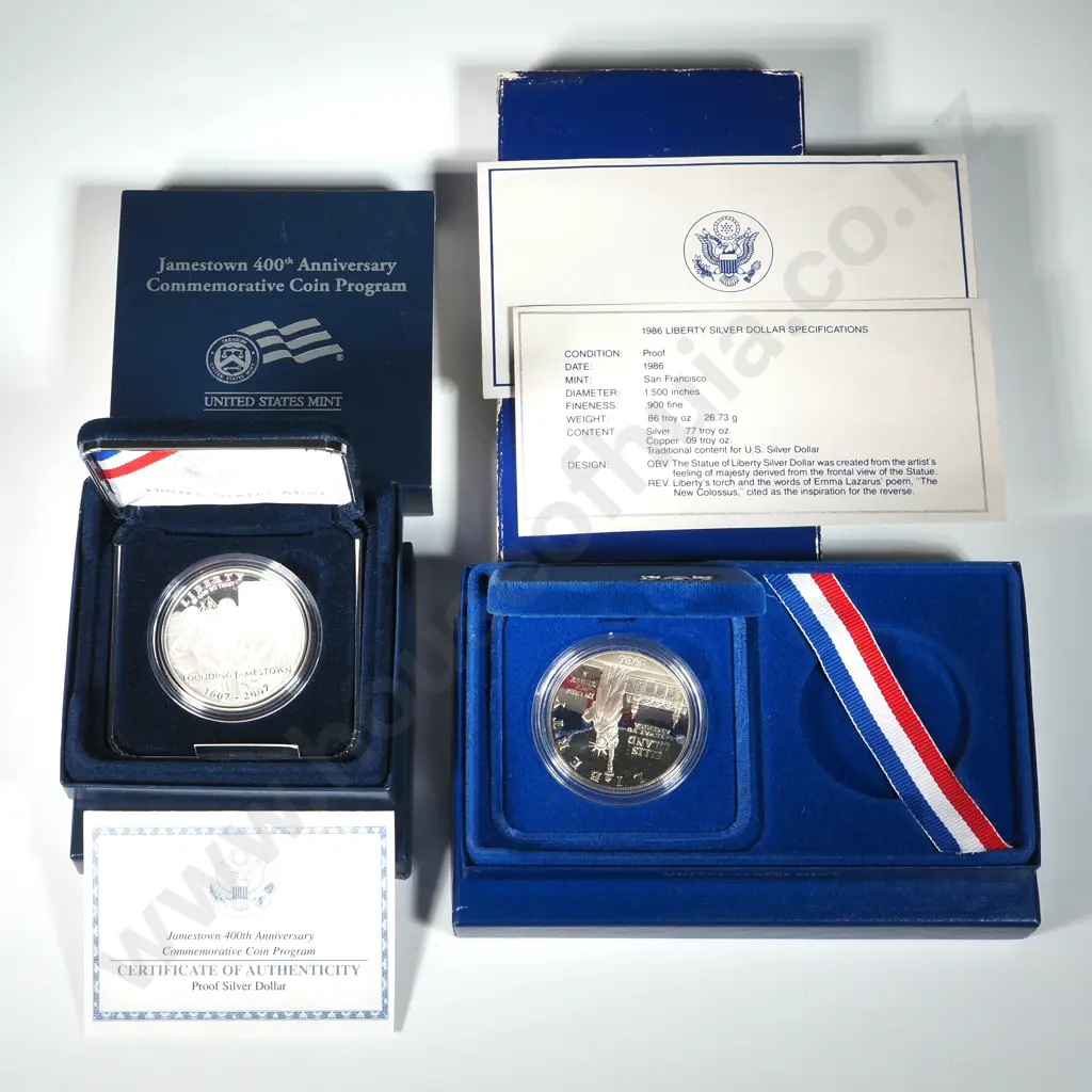 Two Cased USA Silver Coin Sets - 1.54 Ounces ASW  Image 1++