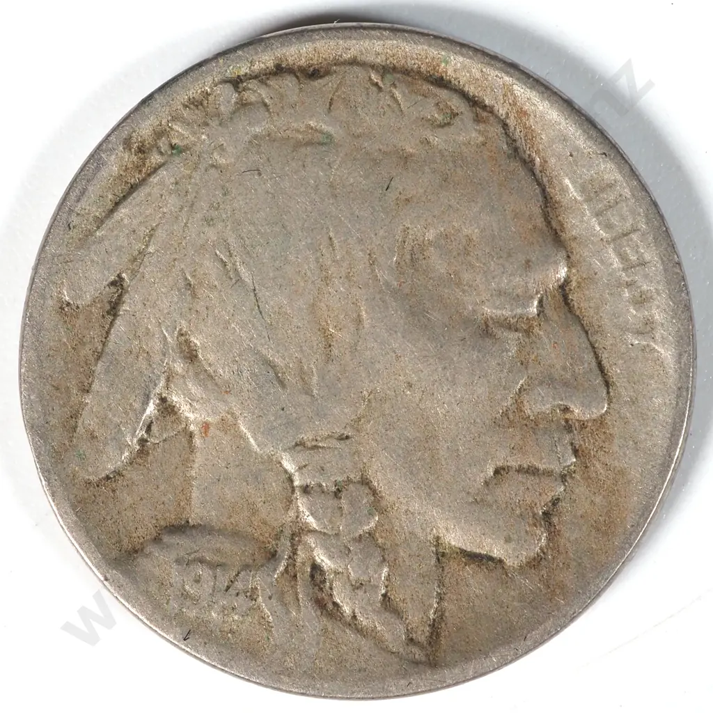 1914 D United States of America Buffalo Nickel VF CV $200 USD Image 1++