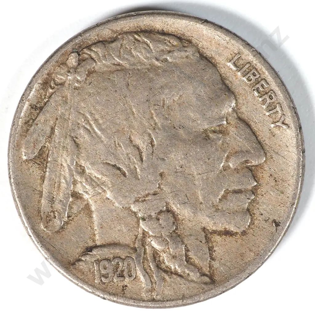 1920 S United States of America Buffalo Nickel EF (Some Scratches on Reverse) CV USD $200 Image 1++