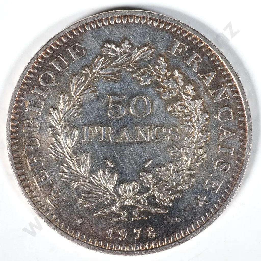 1978 France Fifty Francs - 90% SIlver Image 1++