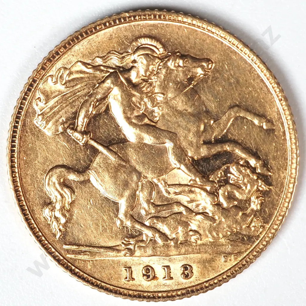 1913 United Kingdom Half Sovereign Image 1++