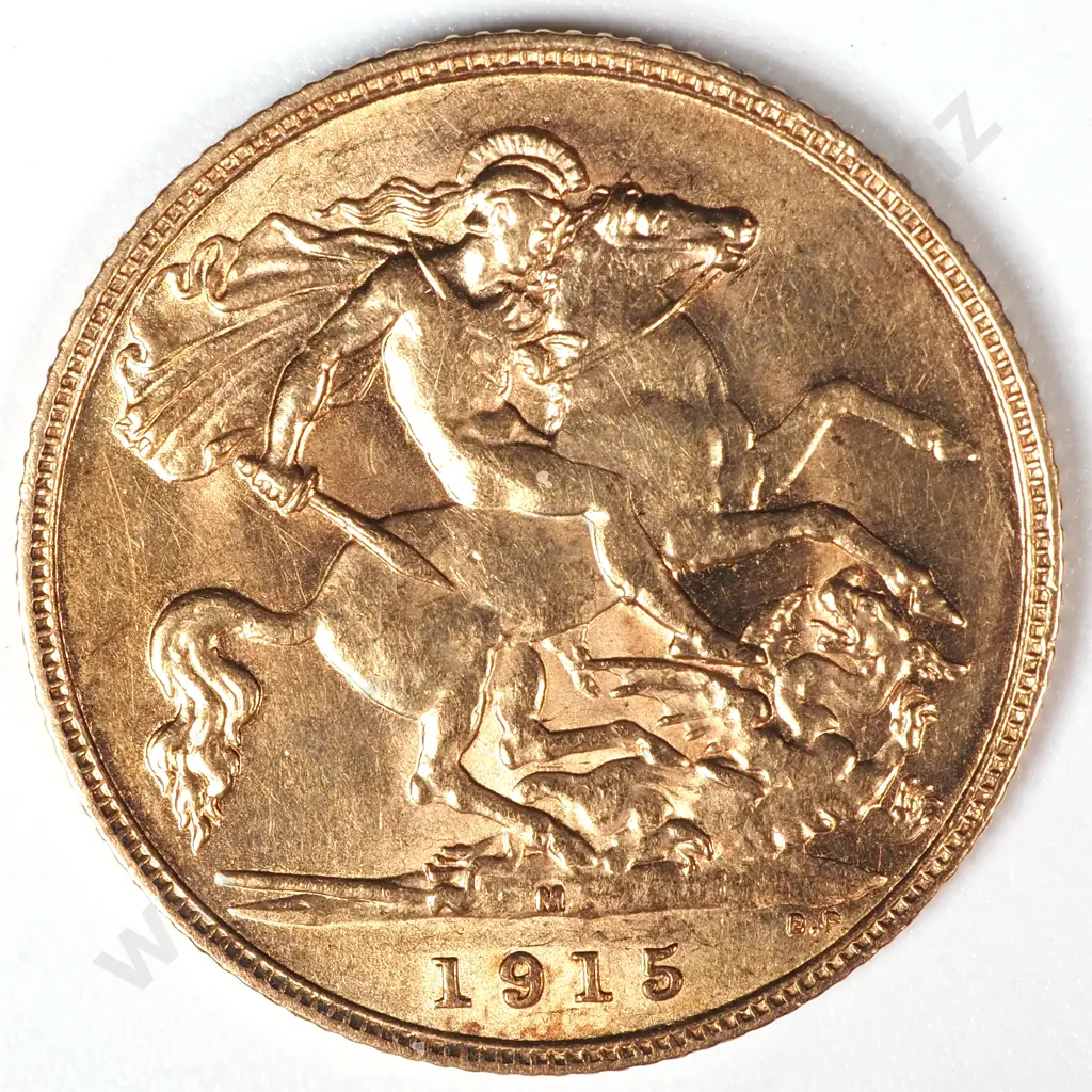 1915 Melbourne Mint Half Sovereign Gold Coin Image 1++