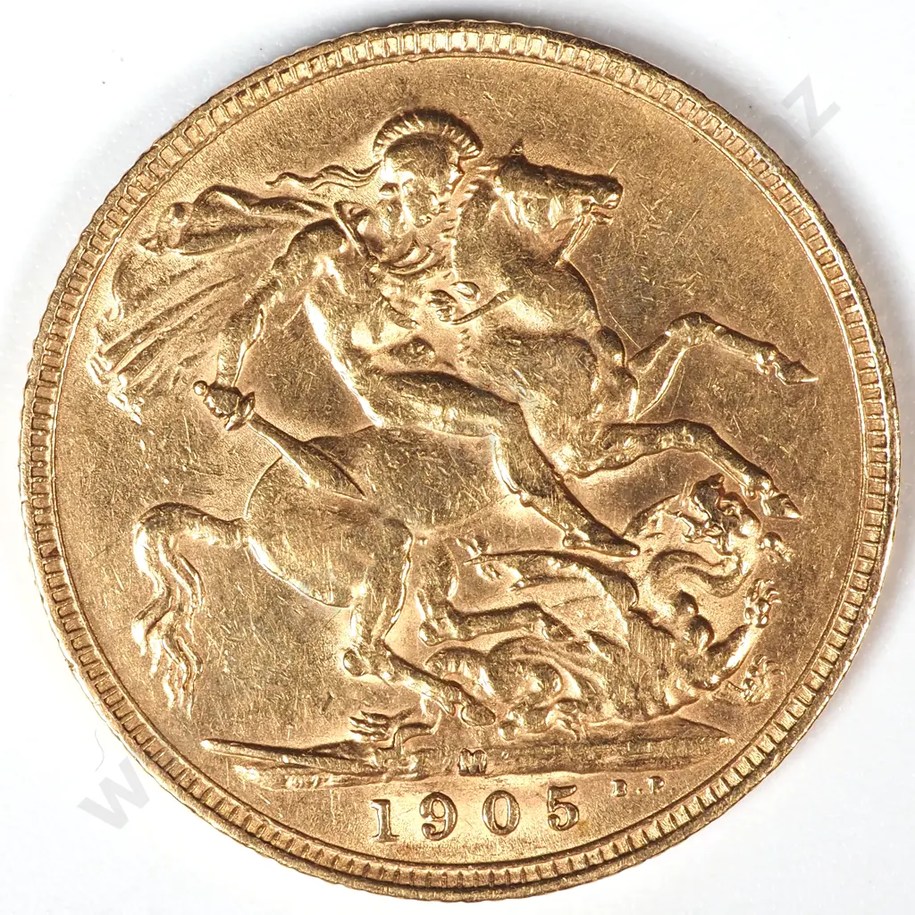 1905 Melbourne Full Sovereign Coin Image 1++
