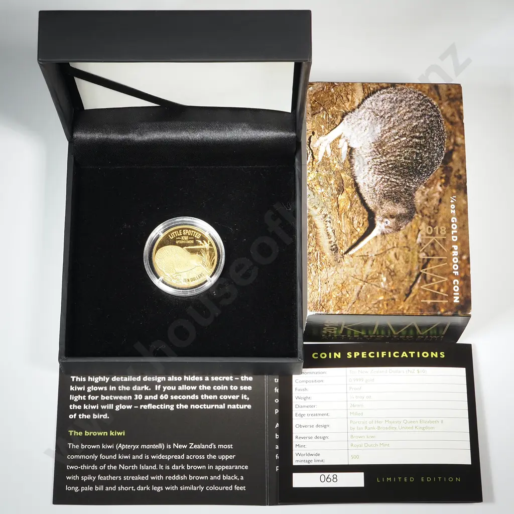 2018 Kiwi Gold 1/4 Ounce Proof Coin  Image 1++