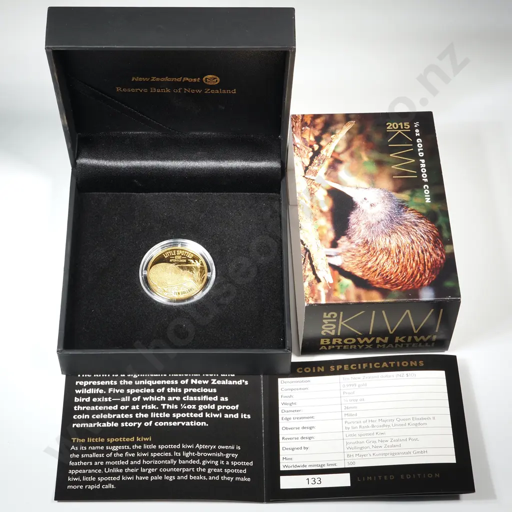 2015 Kiwi Gold 1/4 Ounce Proof Coin  Image 1++