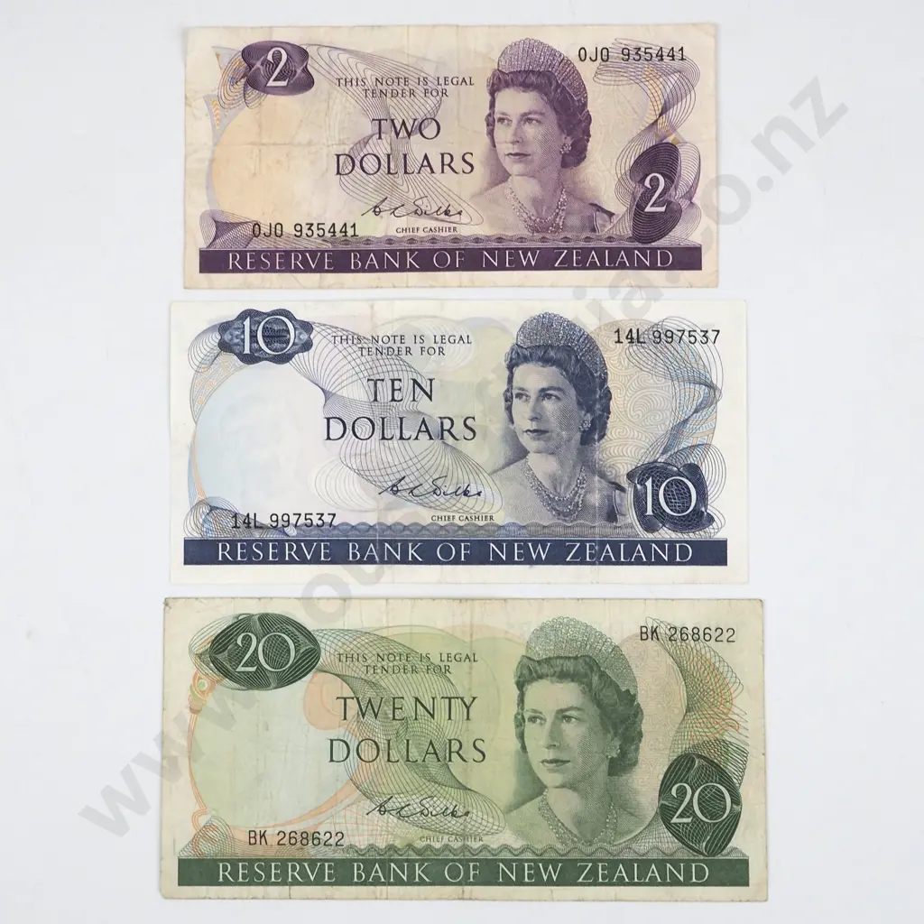 New Zealand 2/10/20 Wilkes Banknotes  Image 1++
