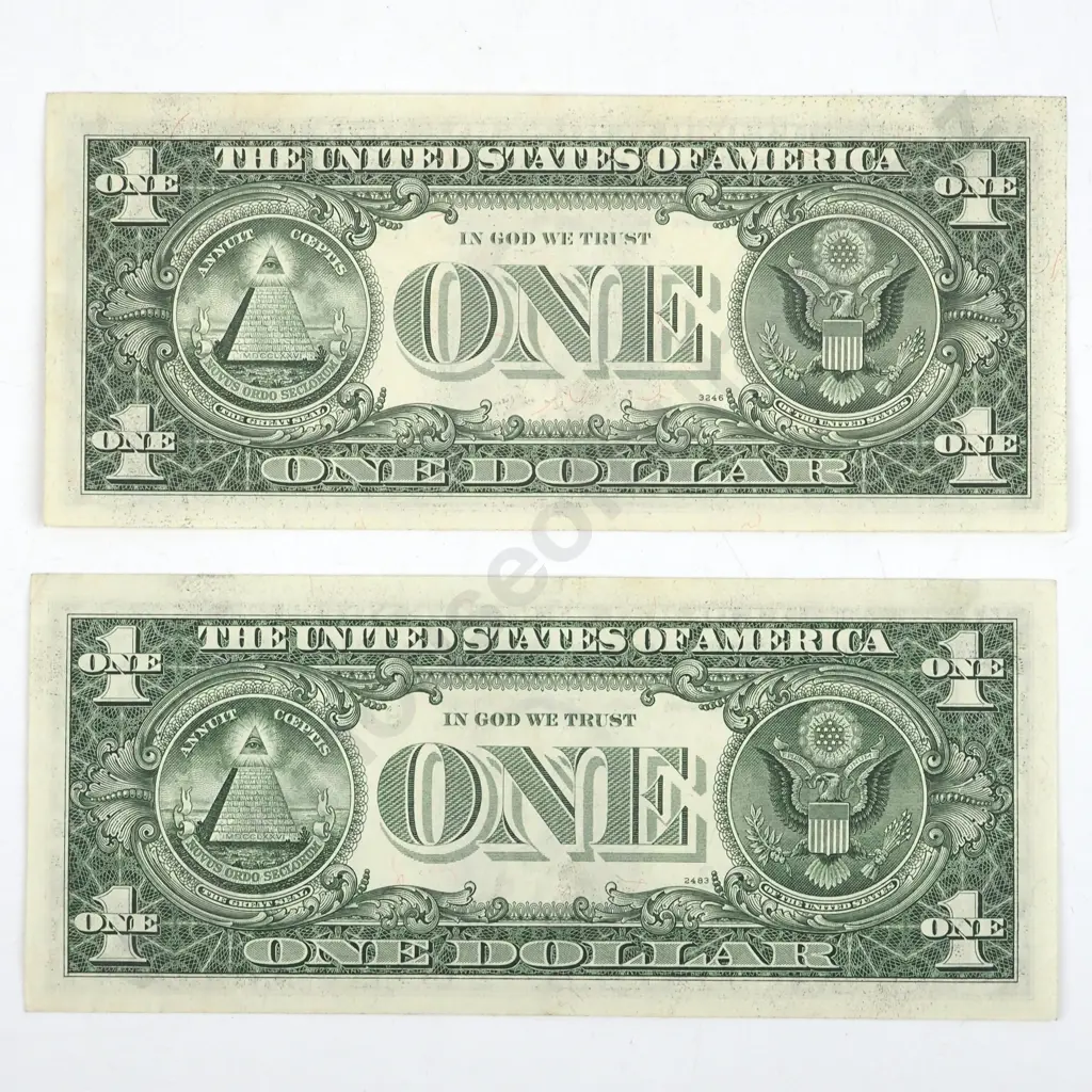 Two United States of America One Dollar Banknotes - Series 1981 - Better Grades  Image 1++