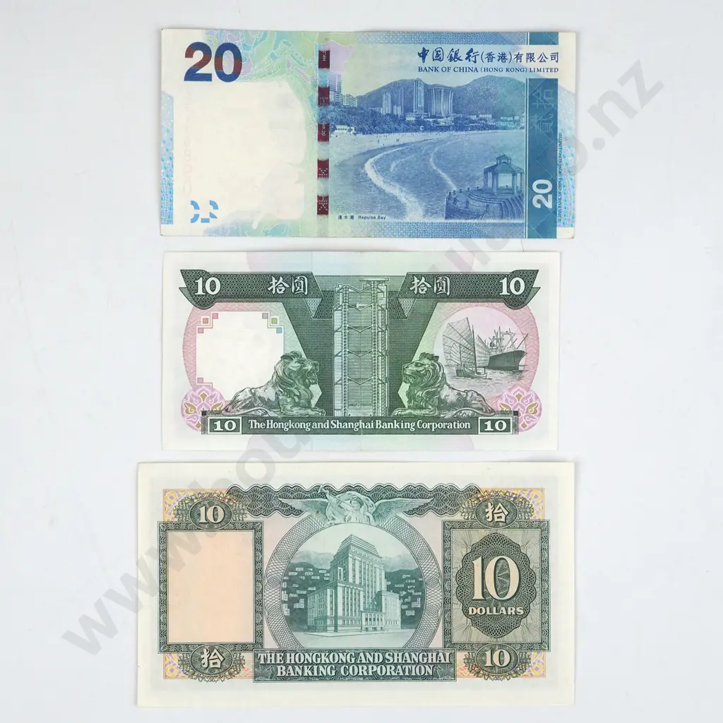 Three Hong Kong Banknotes  Image 1++
