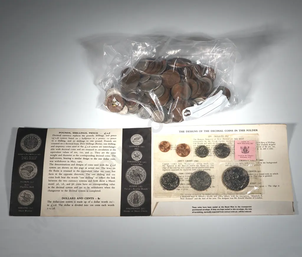 1KG of Assorted Lot of General New Zealand Coinage - Post 1947 Predecimal & Decimal Image 1++