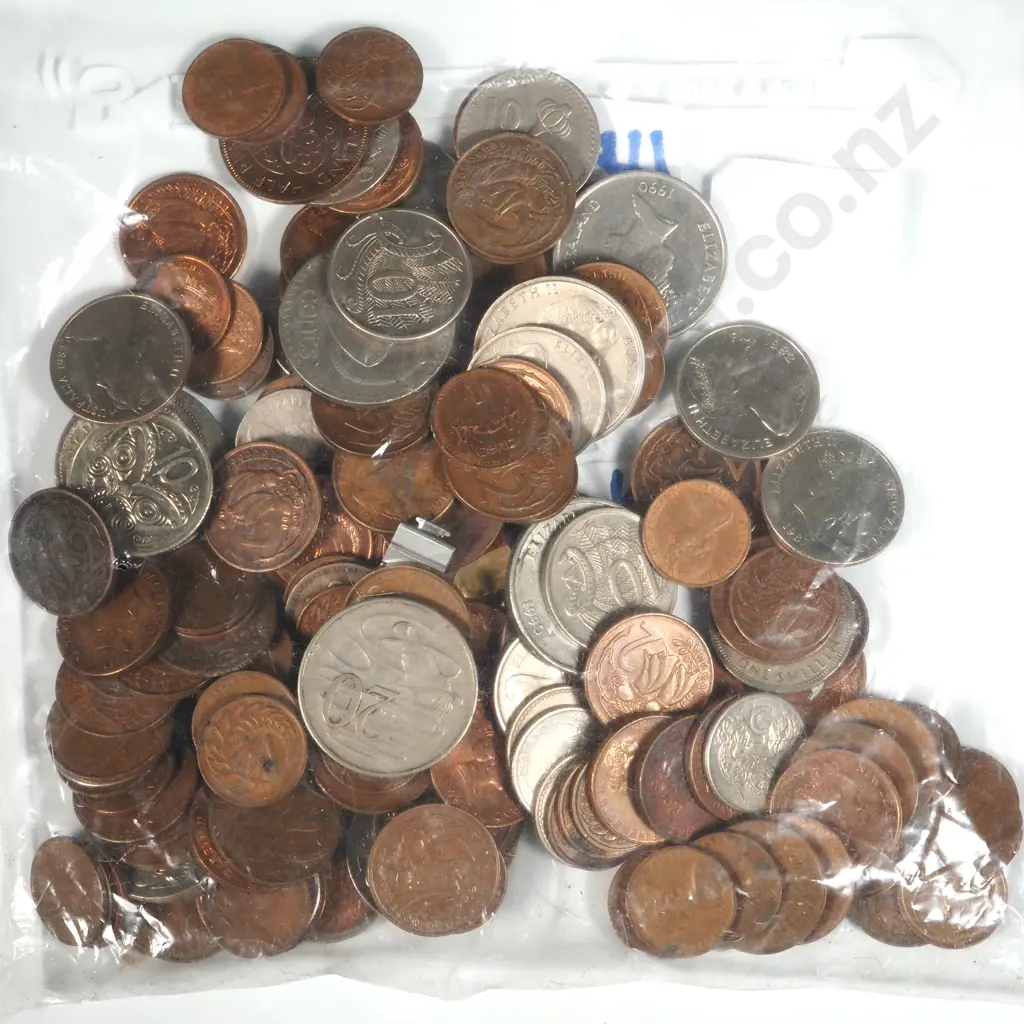 600 Grams of Mainly New Zealand Coinage  Image 1++