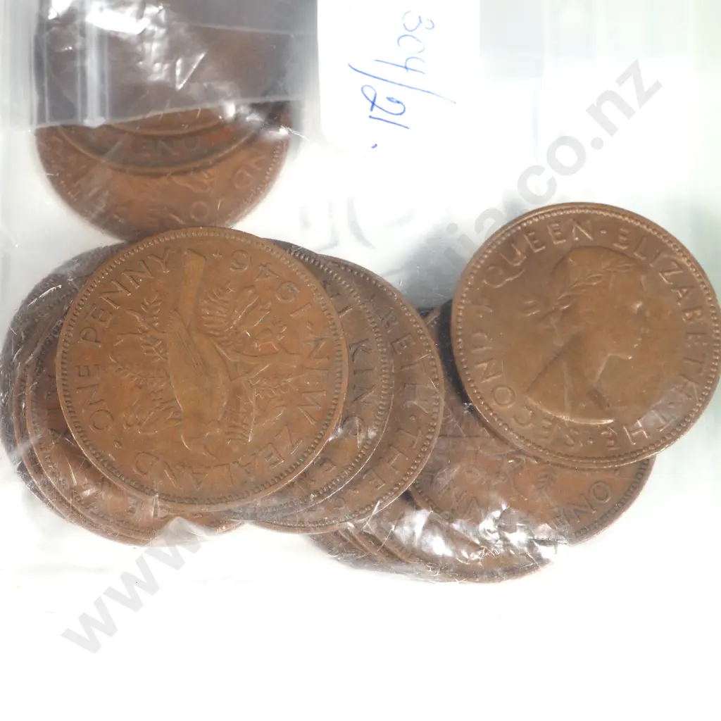 Two Catholic Medals & Twenty NZ Pennies  Image 1++