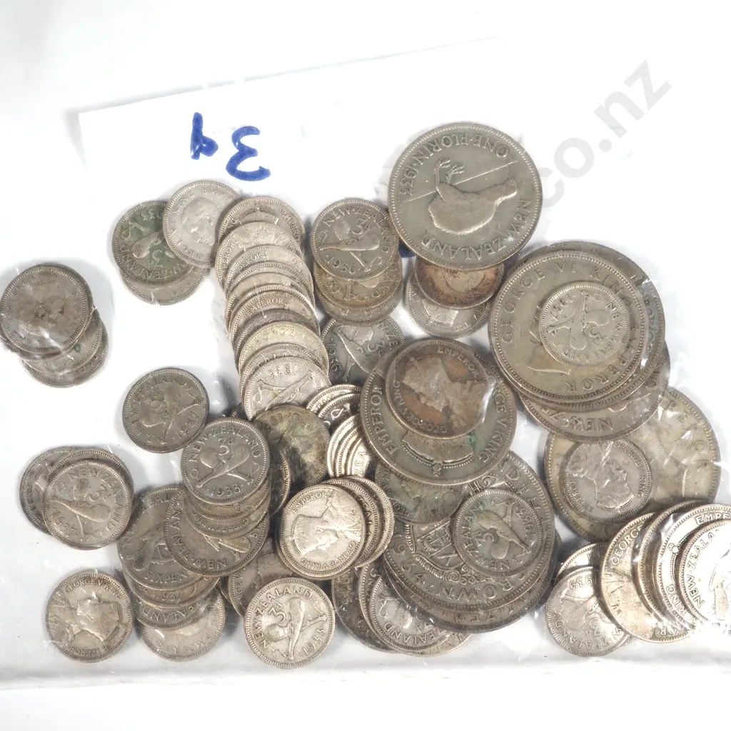 230 Grams of New Zealand 50% Silver Coinage  Image 1++