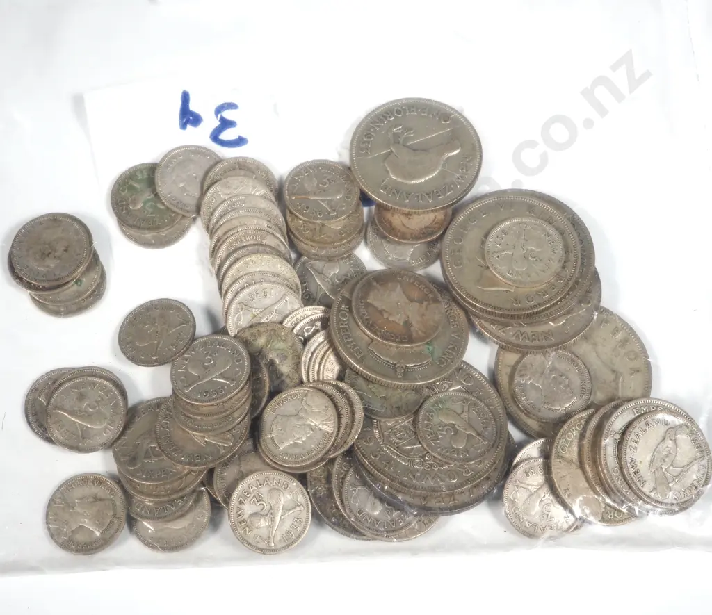 230 Grams of New Zealand 50% Silver Coinage  Image 1++