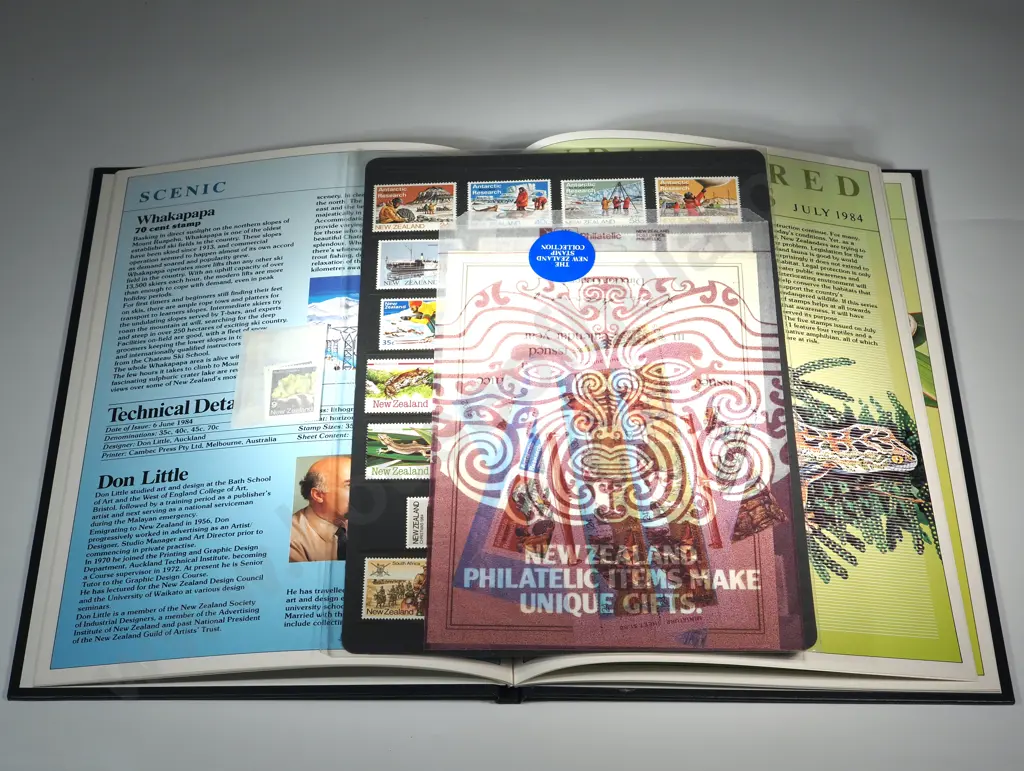 1984 New Zealand Stamp Collection - Cased w Stamps  Image 1++