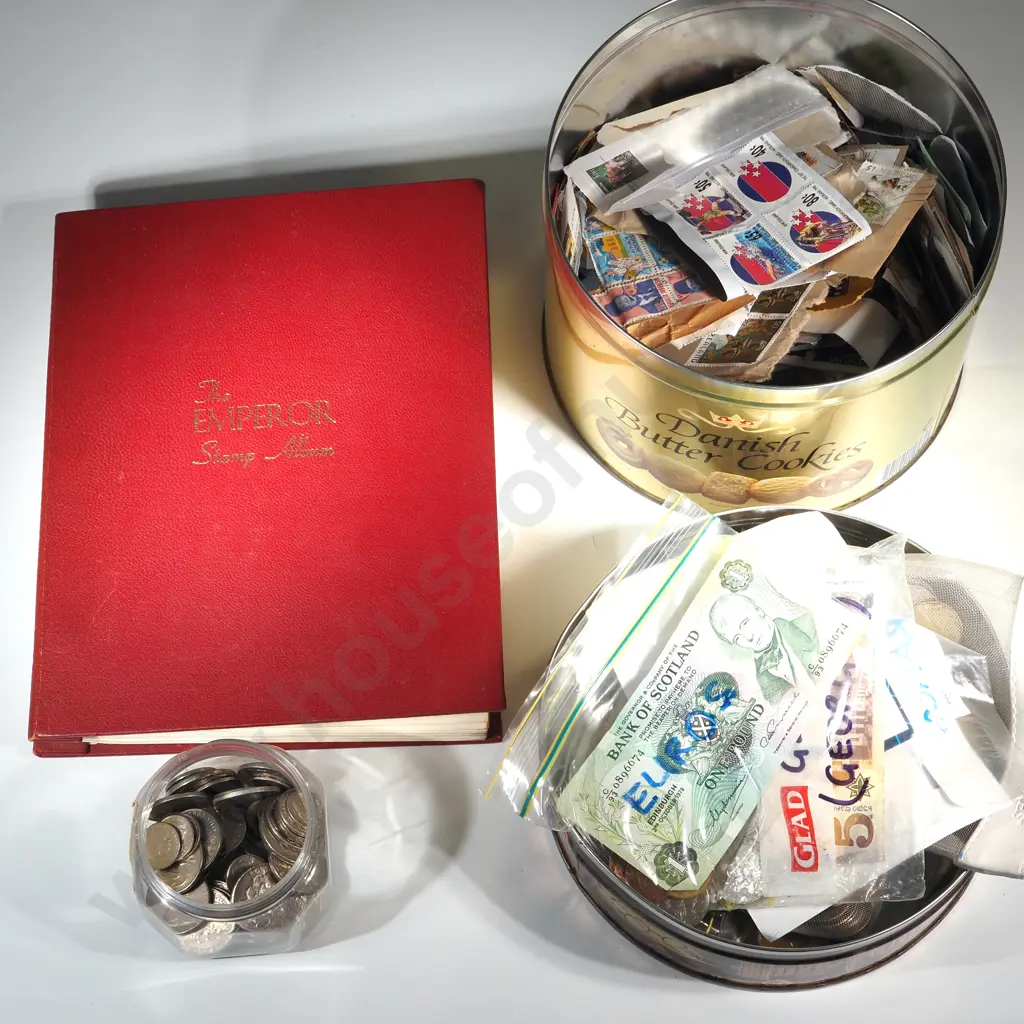 Lot of coins, notes and stamps Image 1++