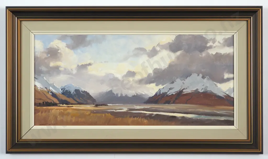 Brent Trolle. Valley Wind, Tasman Valley, Mount Cook. Oil on Board. Image 1++