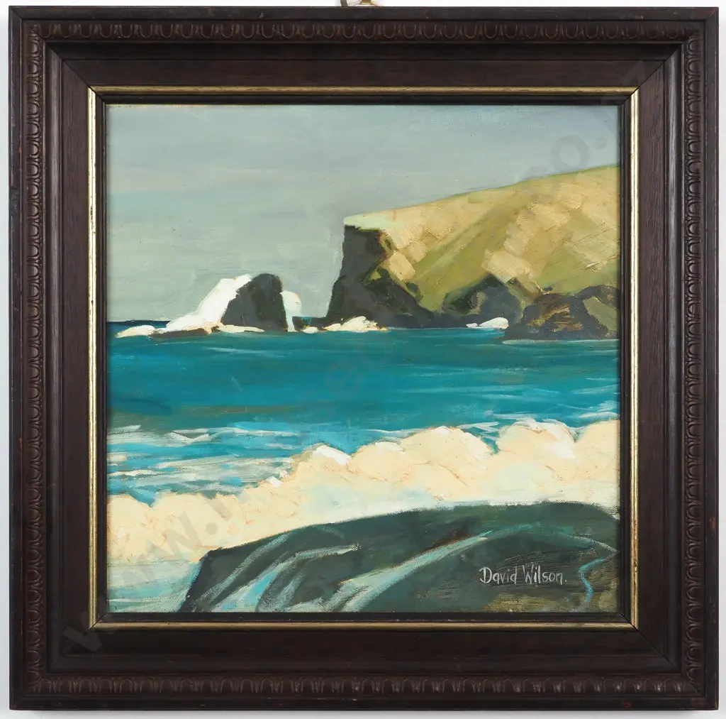 David Wilson. Peninsula Headland, Canterbury NZ. Oil on Board. Image 1++
