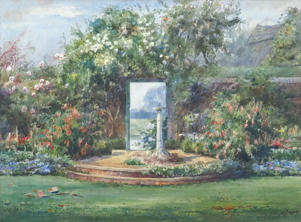 Rosa Spencer Bower. The Sundial. Watercolour. Image 1++