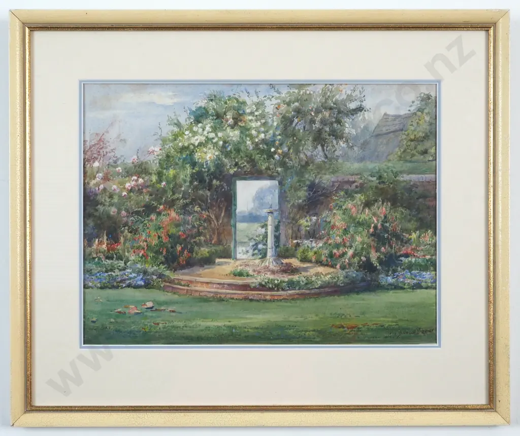 Rosa Spencer Bower. The Sundial. Watercolour. Image 1++