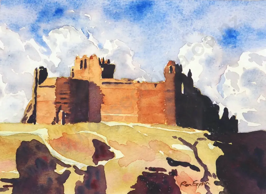 Ron Esplin. St Andrews Castle. Watercolour. Image 1++