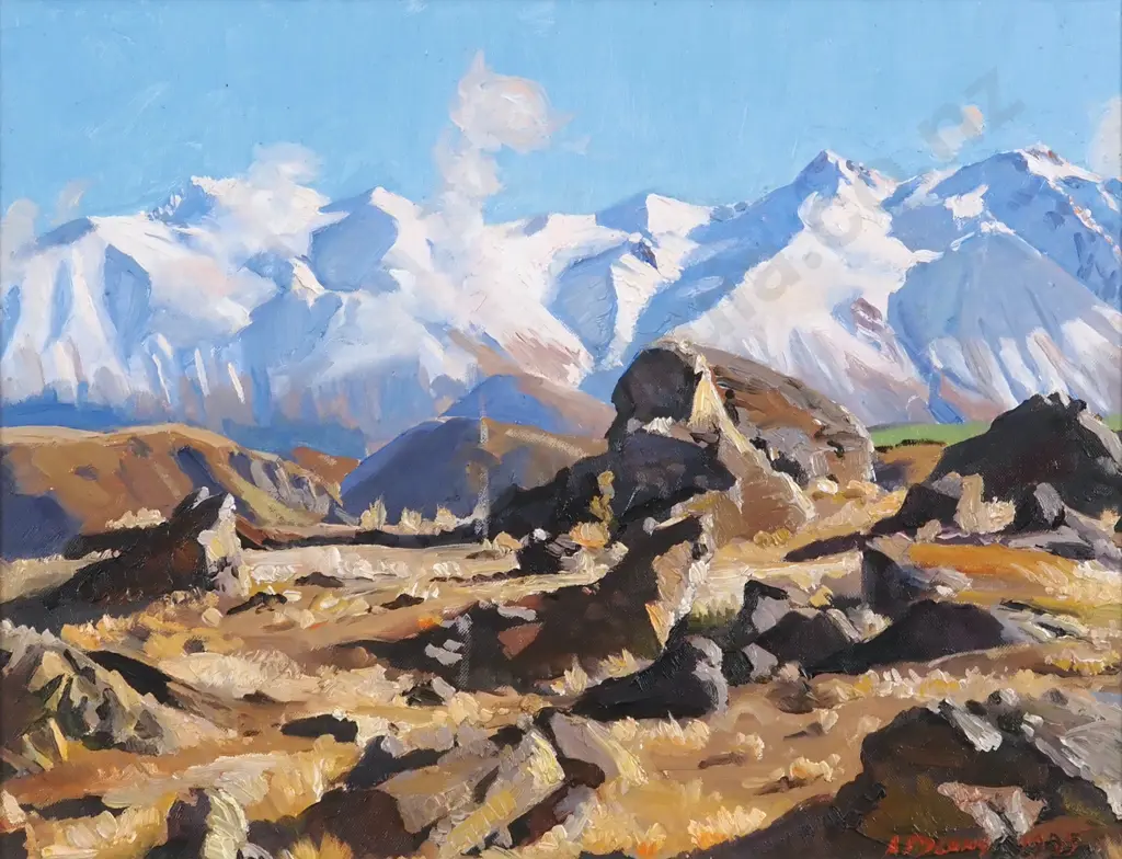 A.A. Deans. 1995. Landscape. Oil on Board. Image 1++
