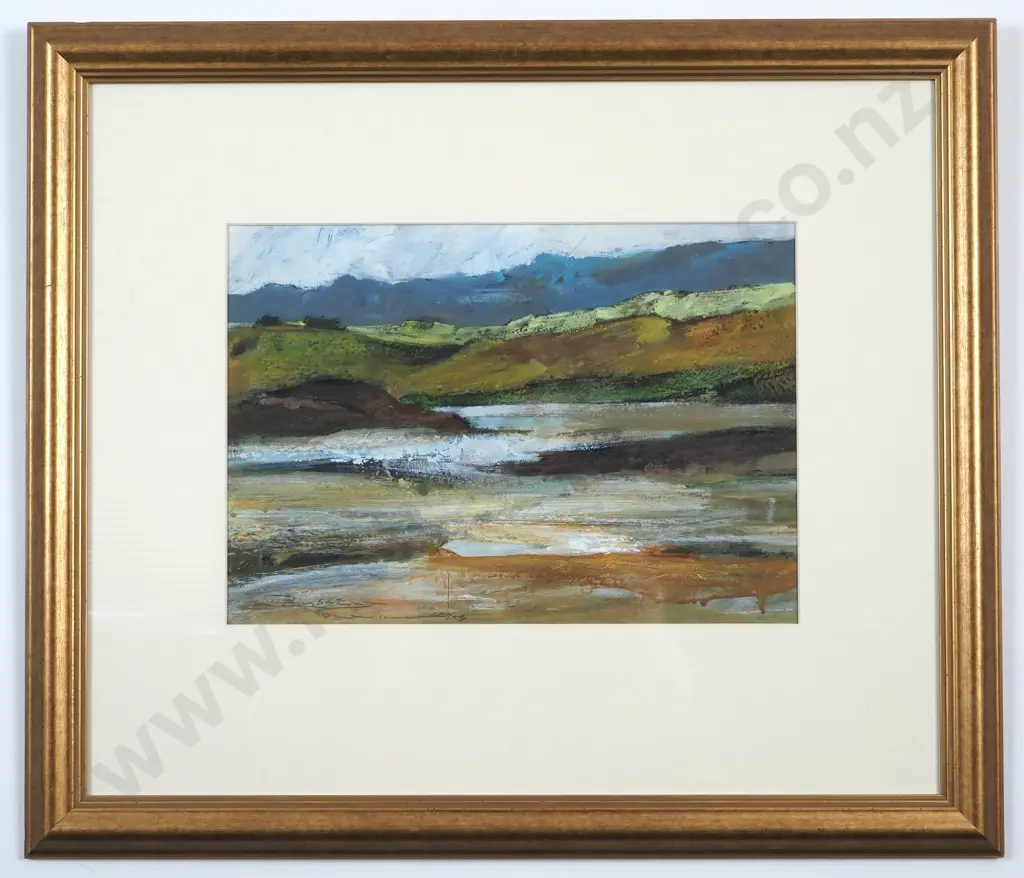 Russell Hollings. Taipa, Northland. Mixed Media - Acrylic, Ink & Crayon. Image 1++