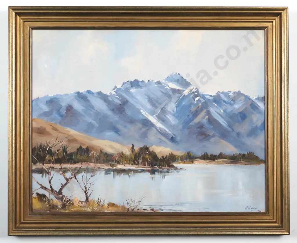 C. McKenzie. The Remarkables, Lake Wakatipu Oil on Board. Image 1++
