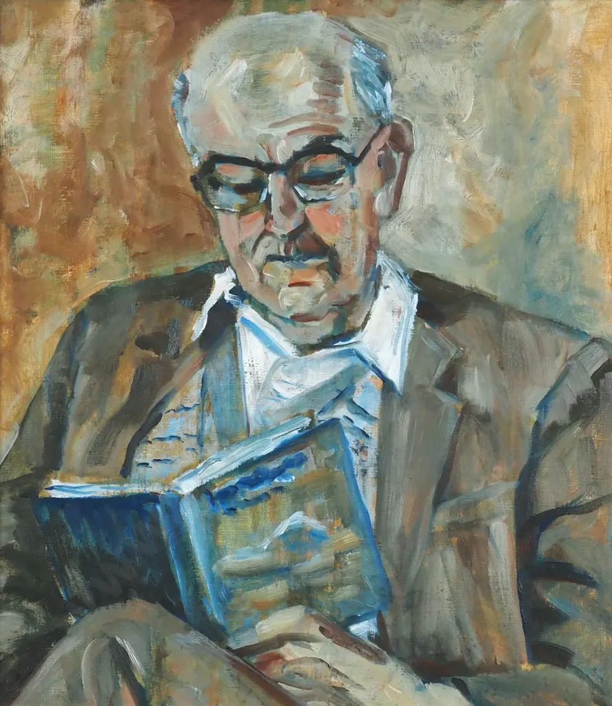 Gowan Bruce Banbury. Portrait - Author Wylie. Oil on Board. Image 1++